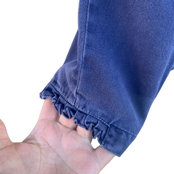 Vintage Y2K Gymboree Flower Overalls Blue Ruffle Snap Crotch 6-12 Months Soft - Picture 5 of 9